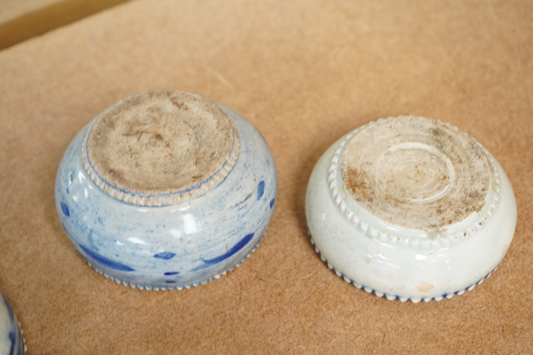 Four Chinese blue and white brush-washers